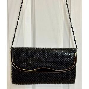 Y&S HANDBAGS - Vintage Black Metal Mesh "Glomesh" Clutch or Shoulder Bag